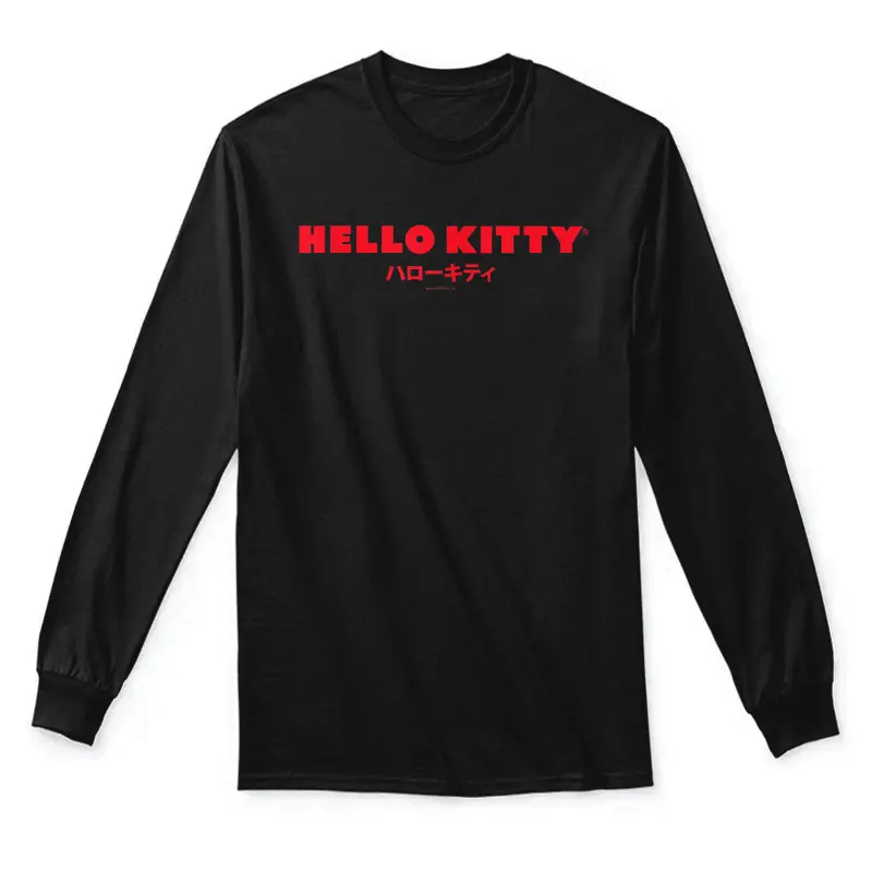 Hello Kitty Classic Logo In Japanese Tee Shirt Unisex Long Sleeve T-Shirt