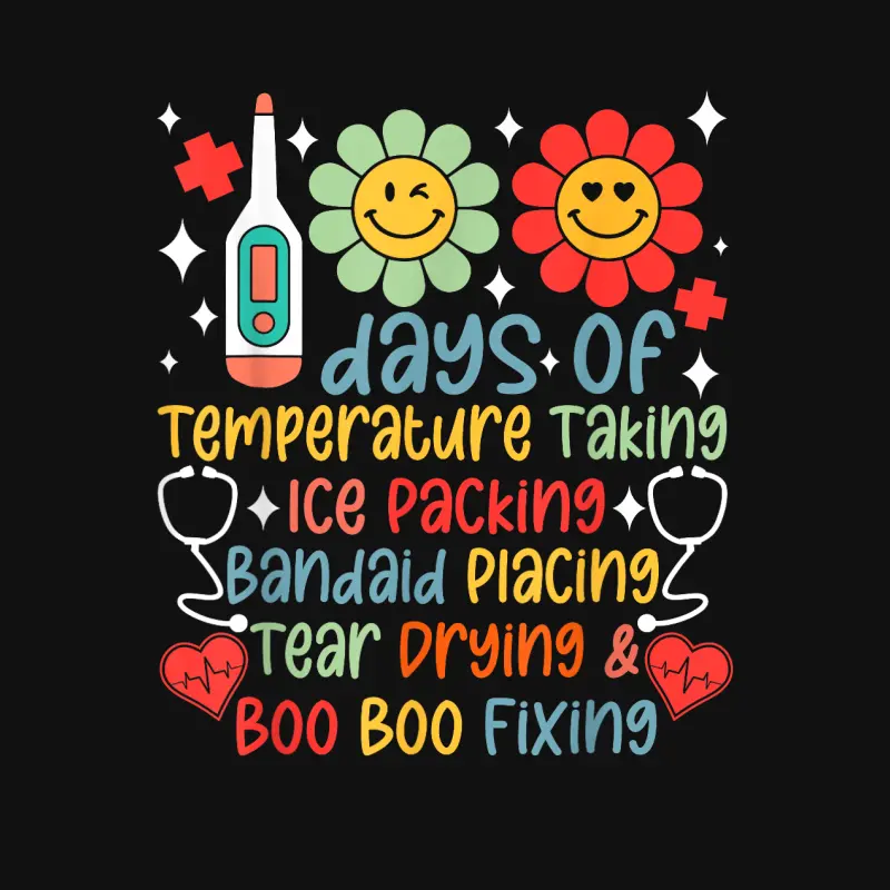 100 Days Of Temperature Taking Happy 100 Day Of School Nurse Baby Onesie