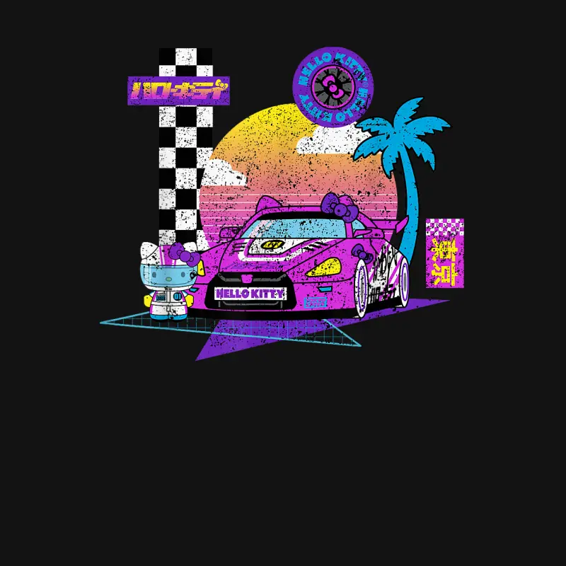 Hello Kitty Kawaii Tokyo Racer Youth Staple T-Shirt