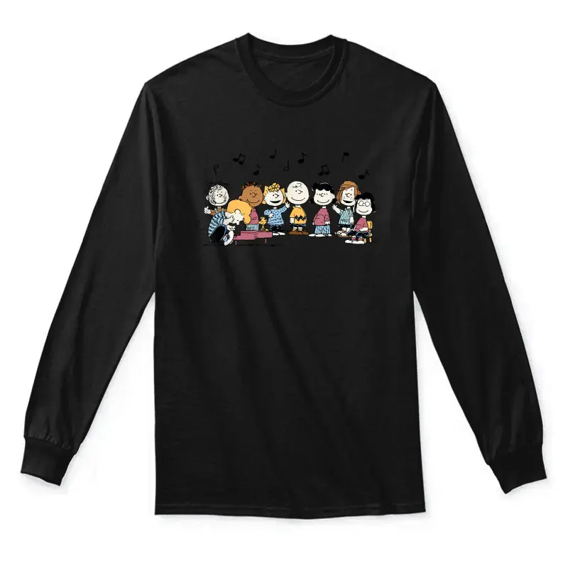 Peanuts - Schroeder Pigpen Franklin Lucy Charlie Sally Music Unisex Long Sleeve T-Shirt
