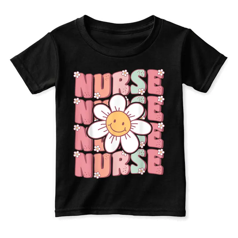 Groovy Nurse Cute Daisy Flower Retro School Nurse Icu Cna Rn Toddler Staple T-Shirt