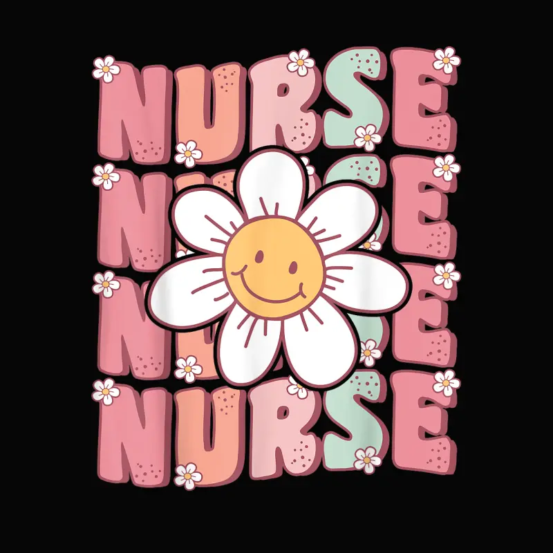 Groovy Nurse Cute Daisy Flower Retro School Nurse Icu Cna Rn Toddler Staple T-Shirt