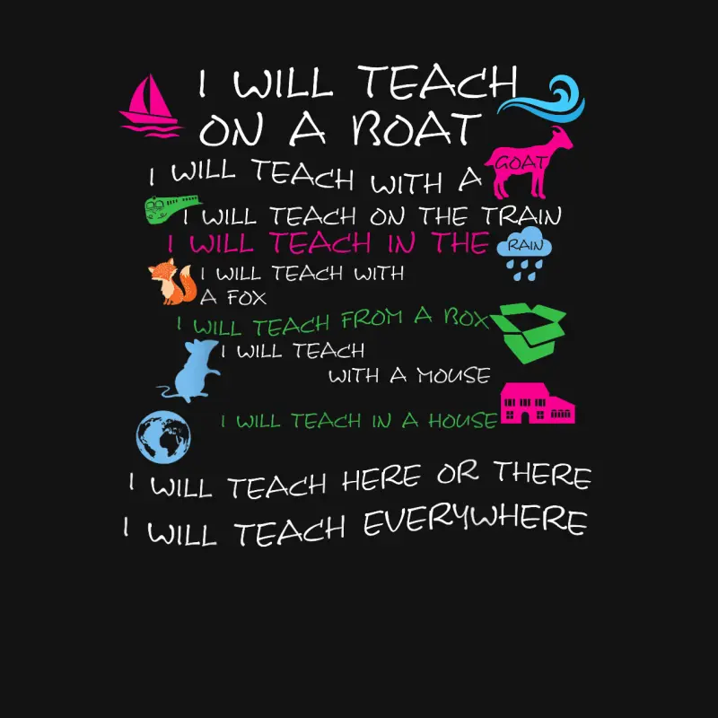 I Will Teach On A Boat A Goat I Will Teach Everywhere Youth Staple T-Shirt