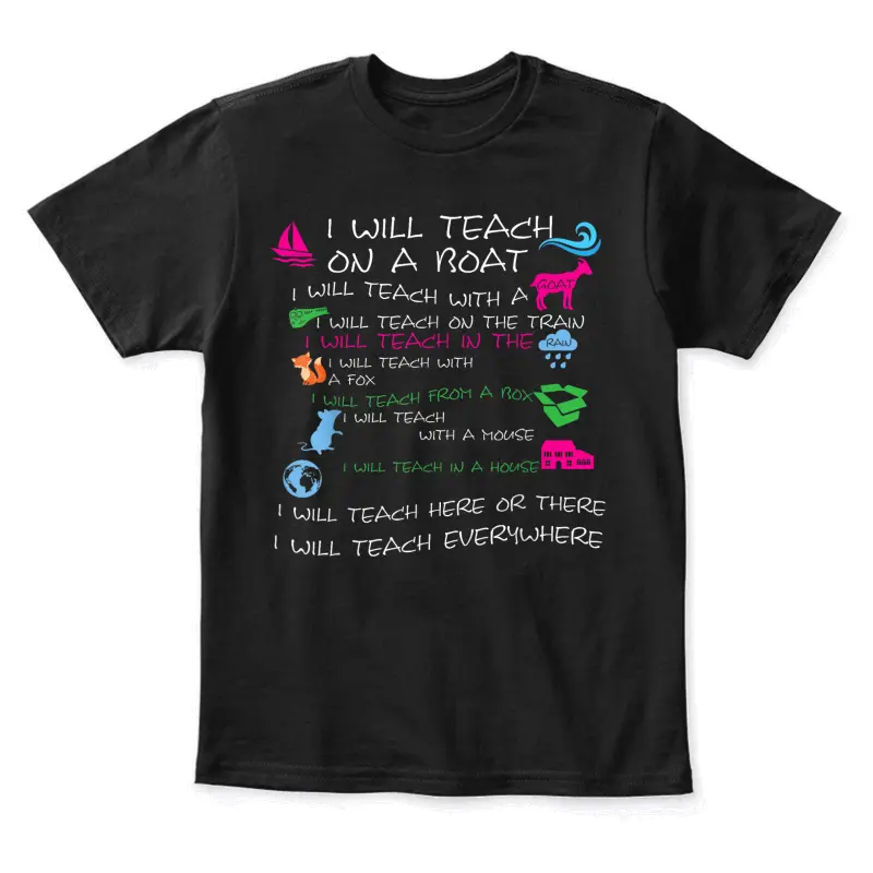I Will Teach On A Boat A Goat I Will Teach Everywhere Youth Staple T-Shirt