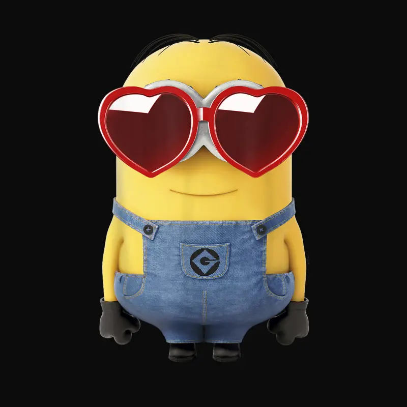 Minions Valentine's Day Dave Heart Glasses Unisex Staple T-Shirt