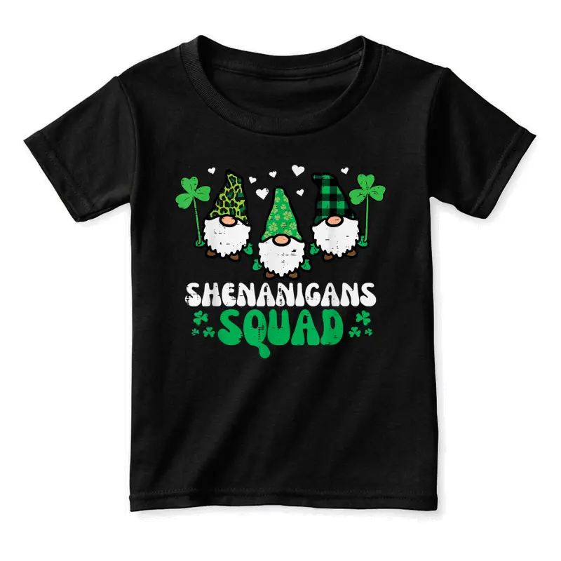 St Patricks Day Gnomes Shenanigans Squad Men Women Kids Toddler Staple T-Shirt