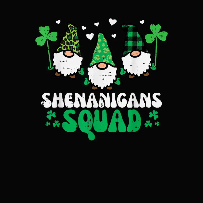 St Patricks Day Gnomes Shenanigans Squad Men Women Kids Toddler Staple T-Shirt