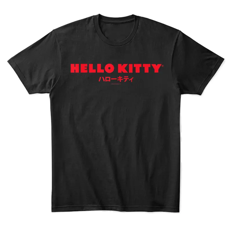 Hello Kitty Classic Logo In Japanese Tee Shirt Unisex Staple T-Shirt