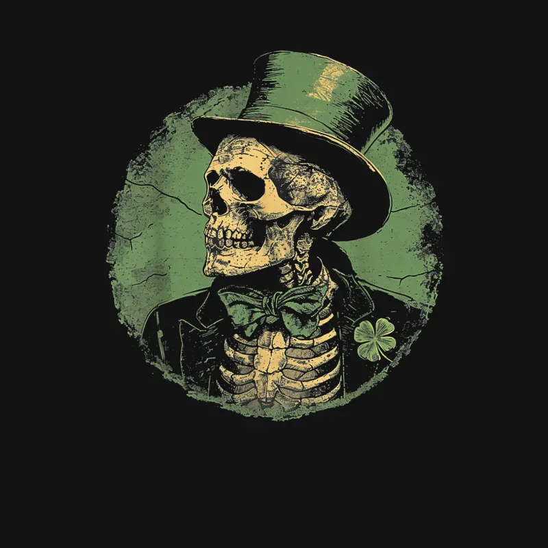 Skull Skeleton - Leprechaun St. Patrick's Day Saint Paddy's Unisex Long Sleeve T-Shirt