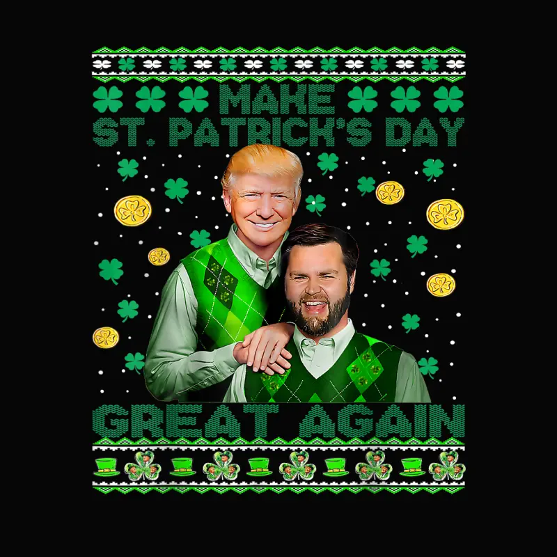 Trump Vance Brothers Funny St Patrick's Day Ugly Sweater Toddler Staple T-Shirt