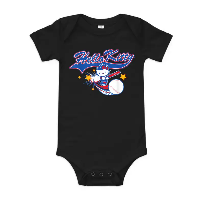 Hello Kitty Home Run Baseball Softball Tee Shirt Baby Onesie
