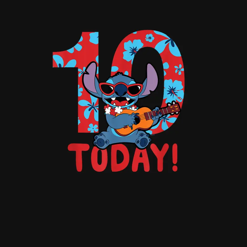 Disney Lilo & Stitch Tropical Birthday 10 Years Old Today Baby Onesie