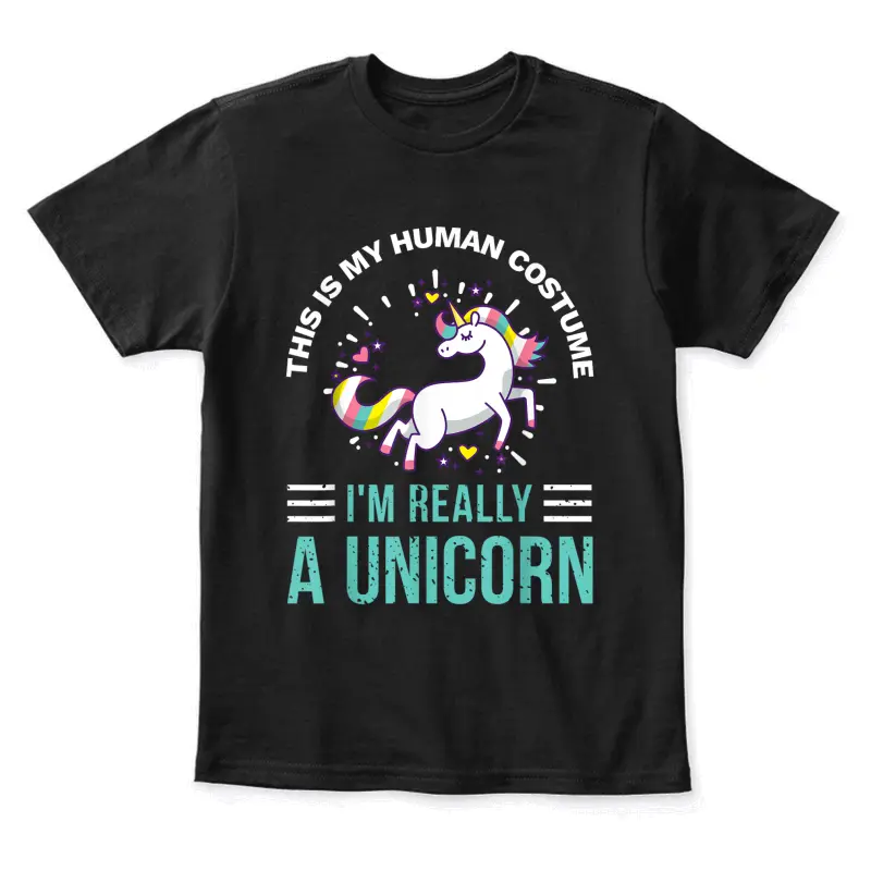 This Is My Human Costume I'm Really A Unicorn Youth Staple T-Shirt