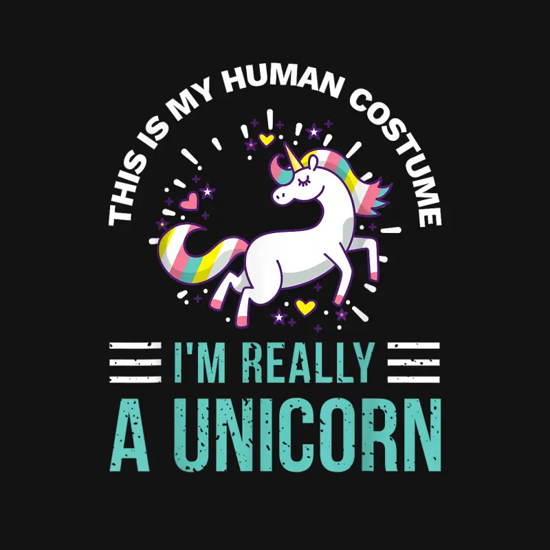 This Is My Human Costume I'm Really A Unicorn Youth Staple T-Shirt
