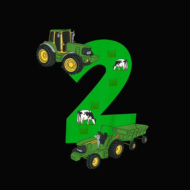 Kids 2Nd Birthday Boys Tractor Farmer Birthday Toddler Staple T-Shirt