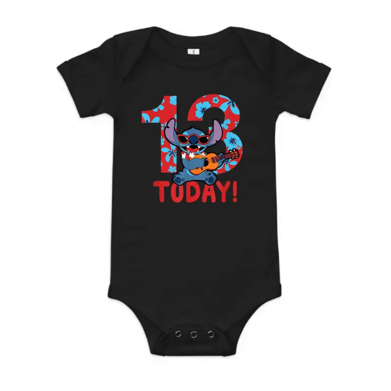 Disney Lilo & Stitch Tropical Birthday 13 Years Old Today Baby Onesie