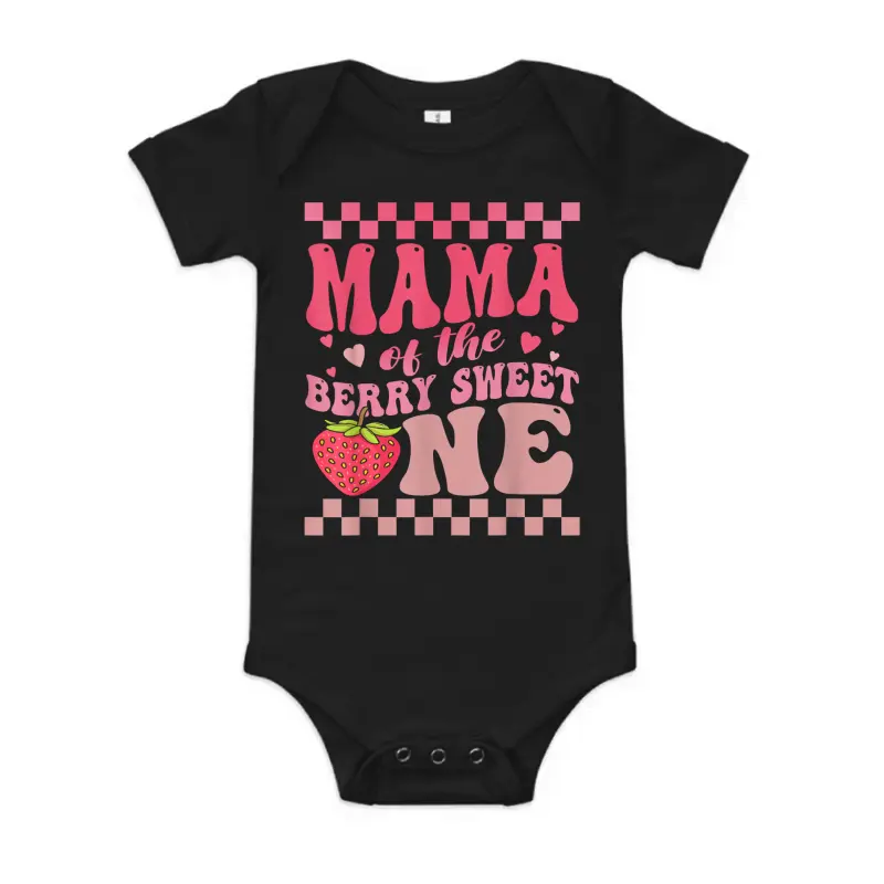 Mama Of The Berry Sweet One Strawberry First Birthday Baby Onesie