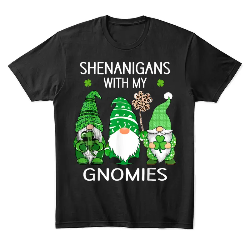 St Patricks Day Lucky Shamrock Leopard Gnomes Irish Women Unisex Staple T-Shirt