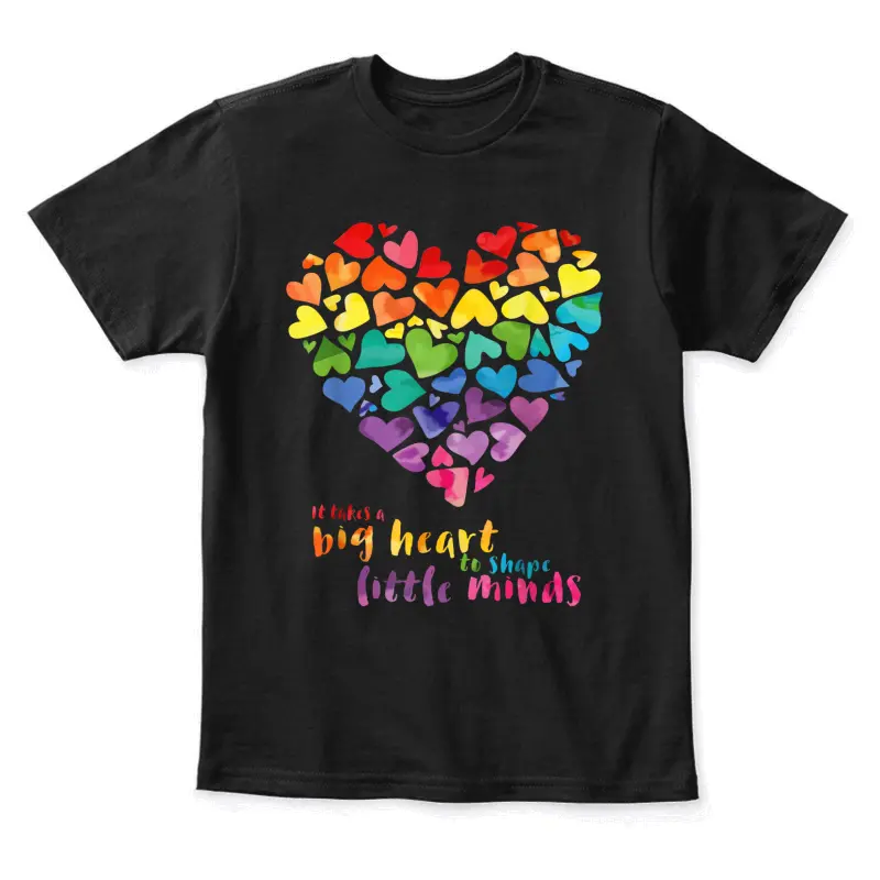 It Takes A Big Heart To Shape Little Minds Teacher Gift Youth Staple T-Shirt