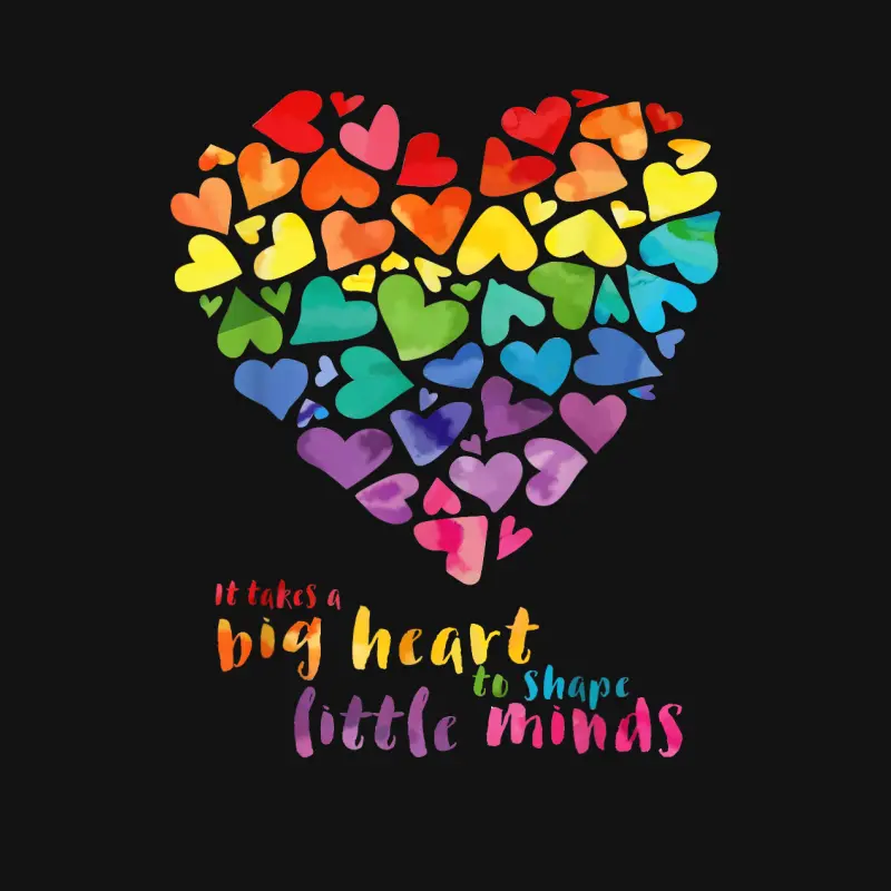 It Takes A Big Heart To Shape Little Minds Teacher Gift Youth Staple T-Shirt
