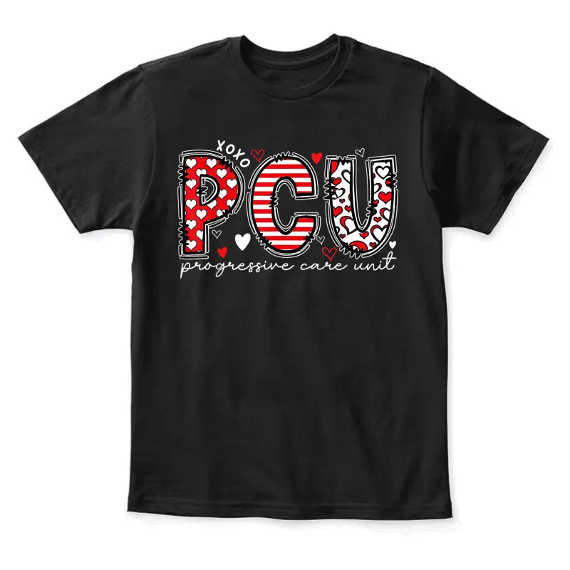 Pcu Progressive Care Unit Nurse Crew Valentine's Day Youth Staple T-Shirt