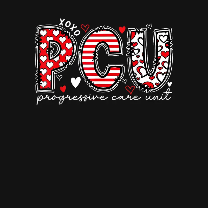 Pcu Progressive Care Unit Nurse Crew Valentine's Day Youth Staple T-Shirt