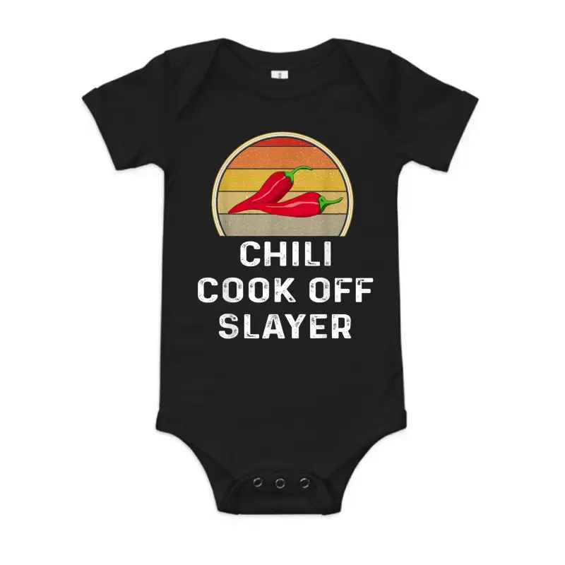 Chili Cook Off Slayer Funny Retro Cooking Competition Shirt Baby Onesie