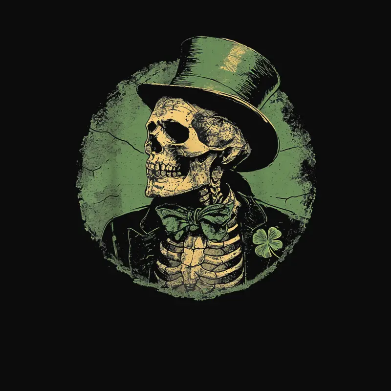 Skull Skeleton - Leprechaun St. Patrick's Day Saint Paddy's Unisex Staple T-Shirt