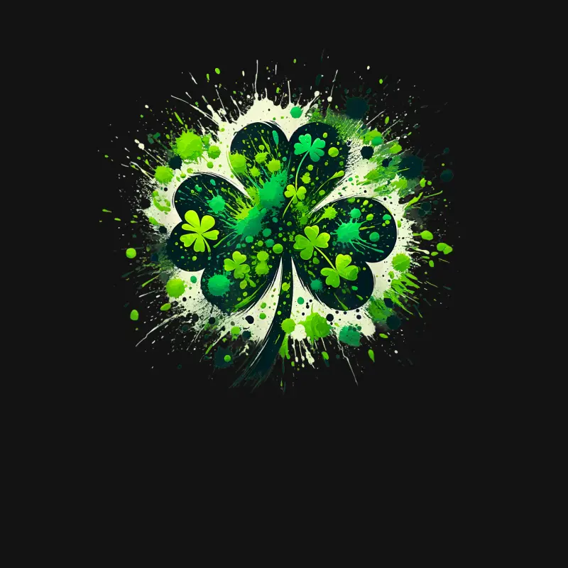 Shamrock Clover Paint Splatter St Patrick's Day Irish Pride Unisex Long Sleeve T-Shirt