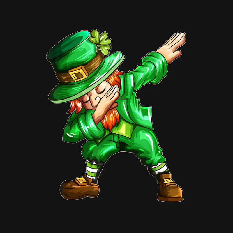 St Patricks Day Dab Dabbing Leprechaun In Green Holiday Unisex Long Sleeve T-Shirt