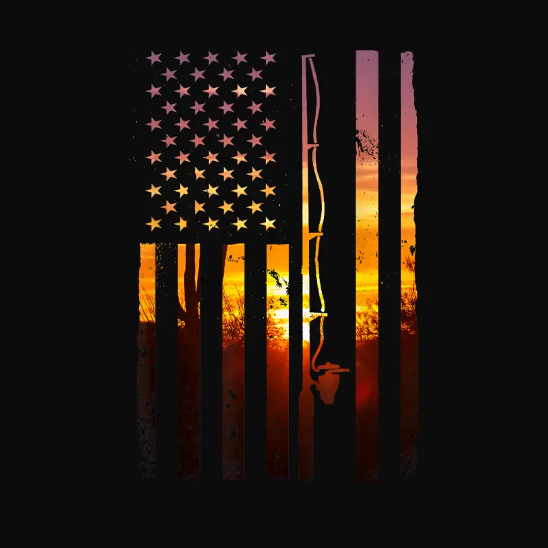 American Flag Fish Fisher Fisherman Funny Bass Fishing Usa Unisex Staple T-Shirt