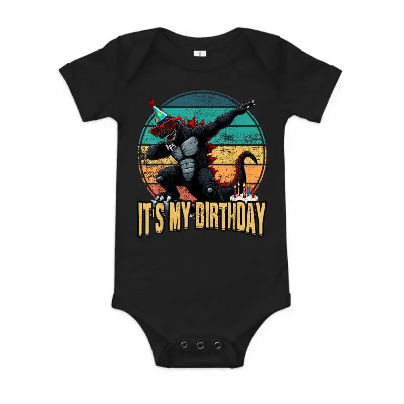 It's My Birthday Kaiju Dabbing Monster Lover For Boys Girls Baby Onesie