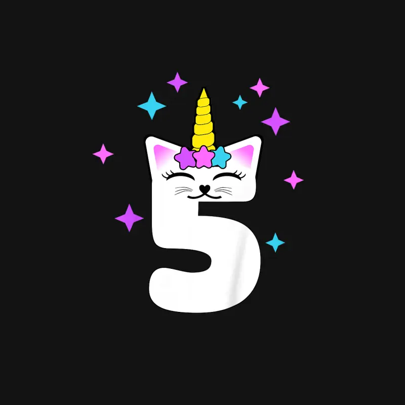 Kids 5 Year Old Cat Unicorn Caticorn 5Th Birthday Party Girls Unisex Long Sleeve T-Shirt