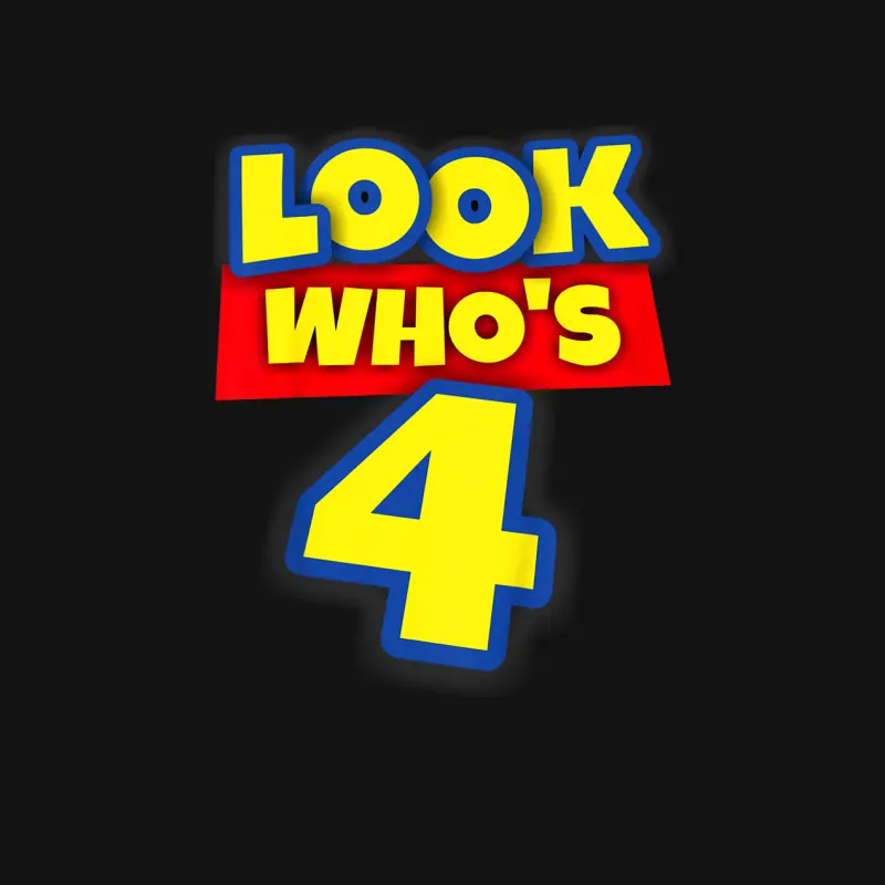 4 Year Old Birthday Party Theme Boys Girls Look Who's 4 Youth Staple T-Shirt