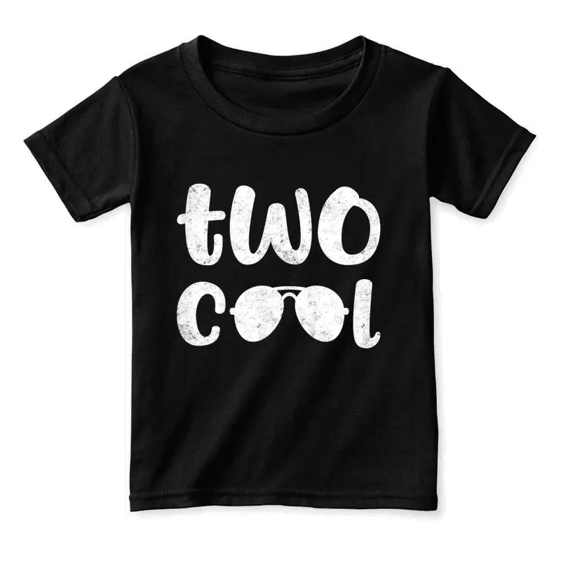 Two Cool 2Nd Birthday Gift 2 Year Old Boy Second Bday Toddler Staple T-Shirt