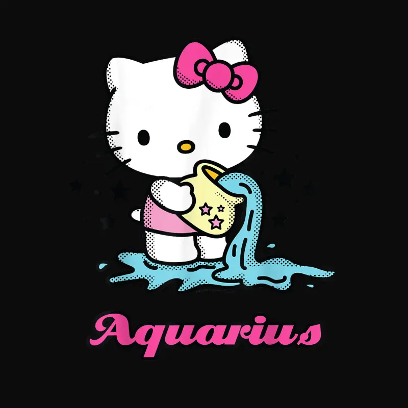 Hello Kitty Zodiac Aquarius Tee Shirt Unisex Staple T-Shirt