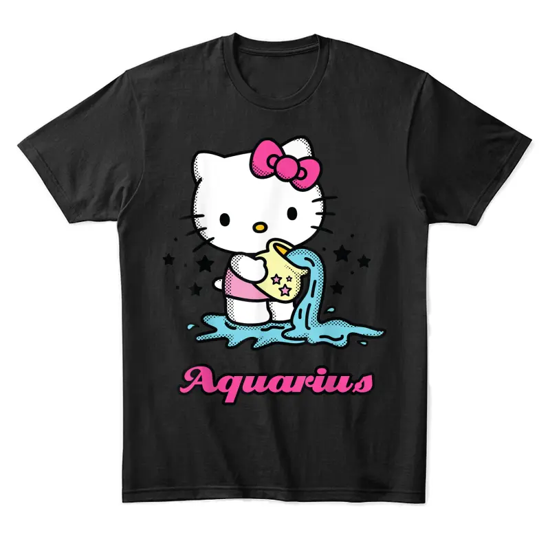 Hello Kitty Zodiac Aquarius Tee Shirt Unisex Staple T-Shirt