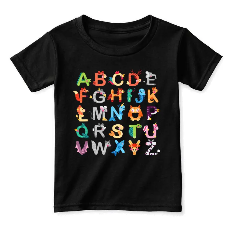 Animals Alphabet Abcs Learning Shirt Gifts For Teacher Kids Toddler Staple T-Shirt