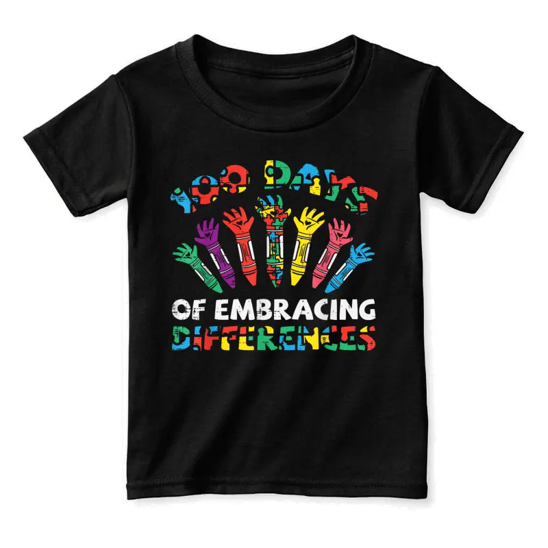 100 Days Of Embracing Autism 100Th Day School Sped Teacher Toddler Staple T-Shirt