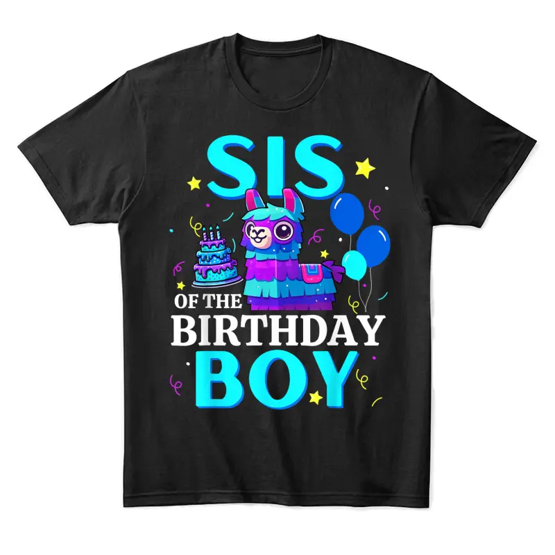 Sis Of The Birthday Boy Llama B-Day Party Matching Family Unisex Staple T-Shirt