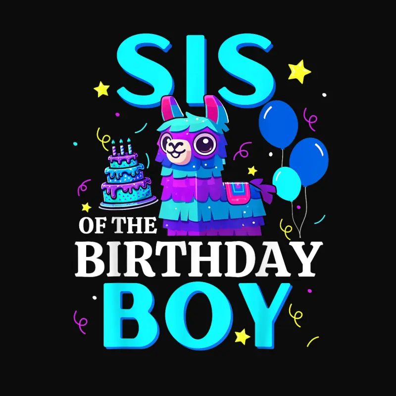 Sis Of The Birthday Boy Llama B-Day Party Matching Family Unisex Staple T-Shirt