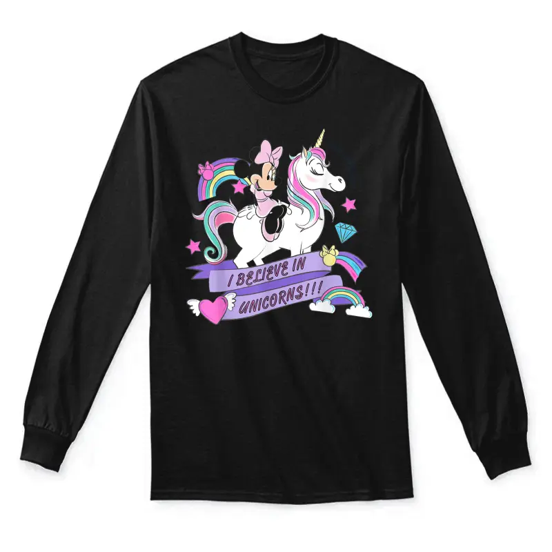 Disney Minnie Mouse Unicorn 100 Unicorn Unisex Long Sleeve T-Shirt