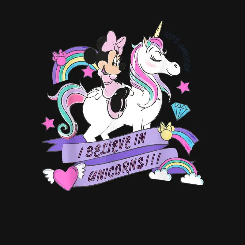 Disney Minnie Mouse Unicorn 100 Unicorn Unisex Long Sleeve T-Shirt
