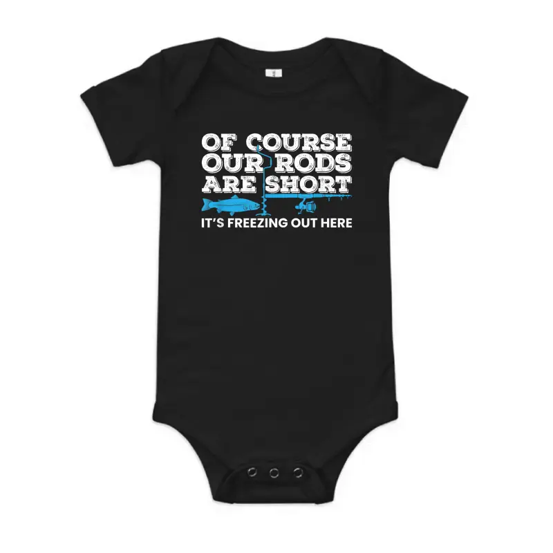 Ice Fishing Short Rods Winter Ice Fishing Tshirt Baby Onesie