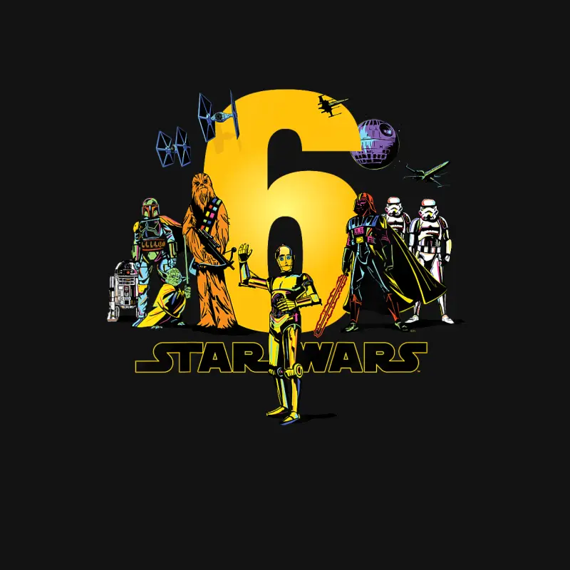 Star Wars Classic Characters Sixth Birthday 6 Years Old Unisex Long Sleeve T-Shirt