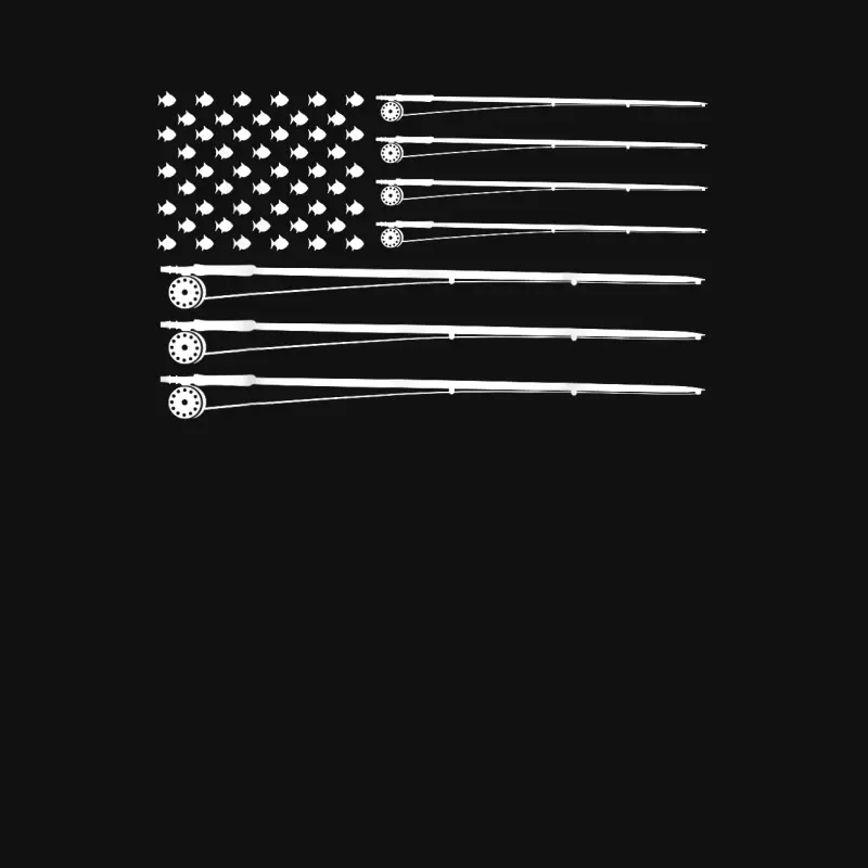 Fly Rod Fishing American Flag T-Shirt Baby Onesie