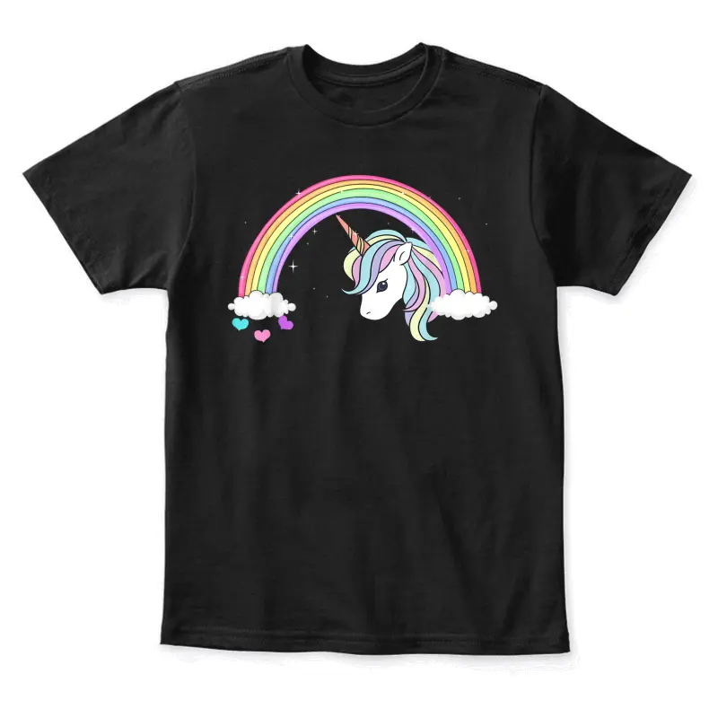 Unicorn Rainbow With Sparkles And Hearts No Words Wording Youth Staple T-Shirt