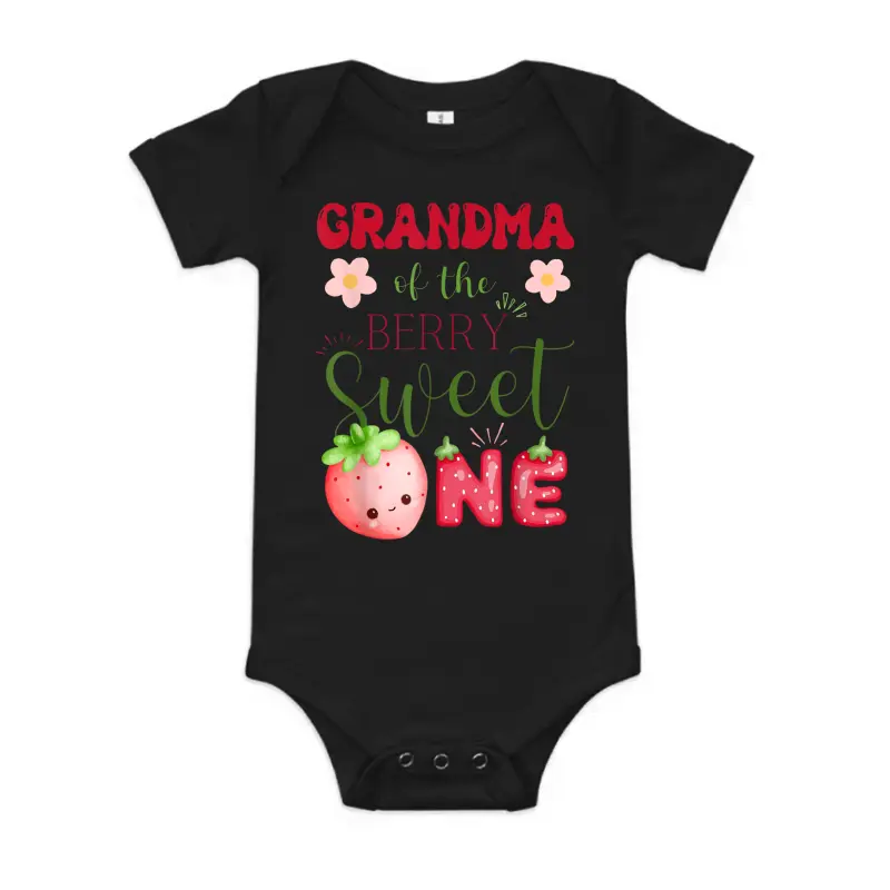 Grandma Of The Berry Sweet One Strawberry First Birthday Baby Onesie