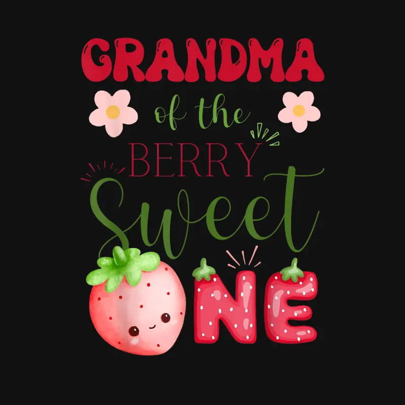 Grandma Of The Berry Sweet One Strawberry First Birthday Baby Onesie