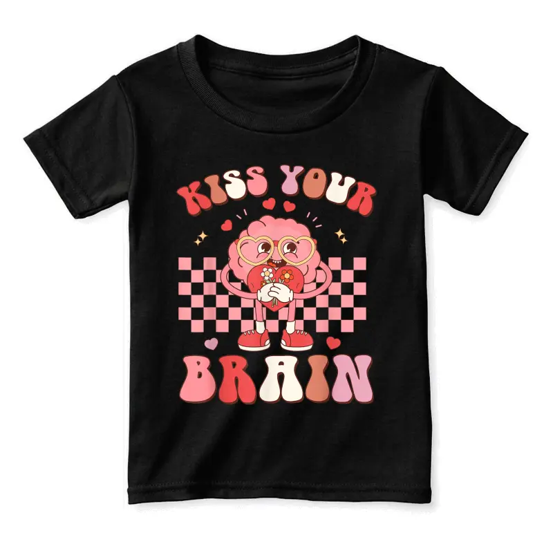 Kiss Your Brain Valentines Test Day Teacher Squad Kids Toddler Staple T-Shirt